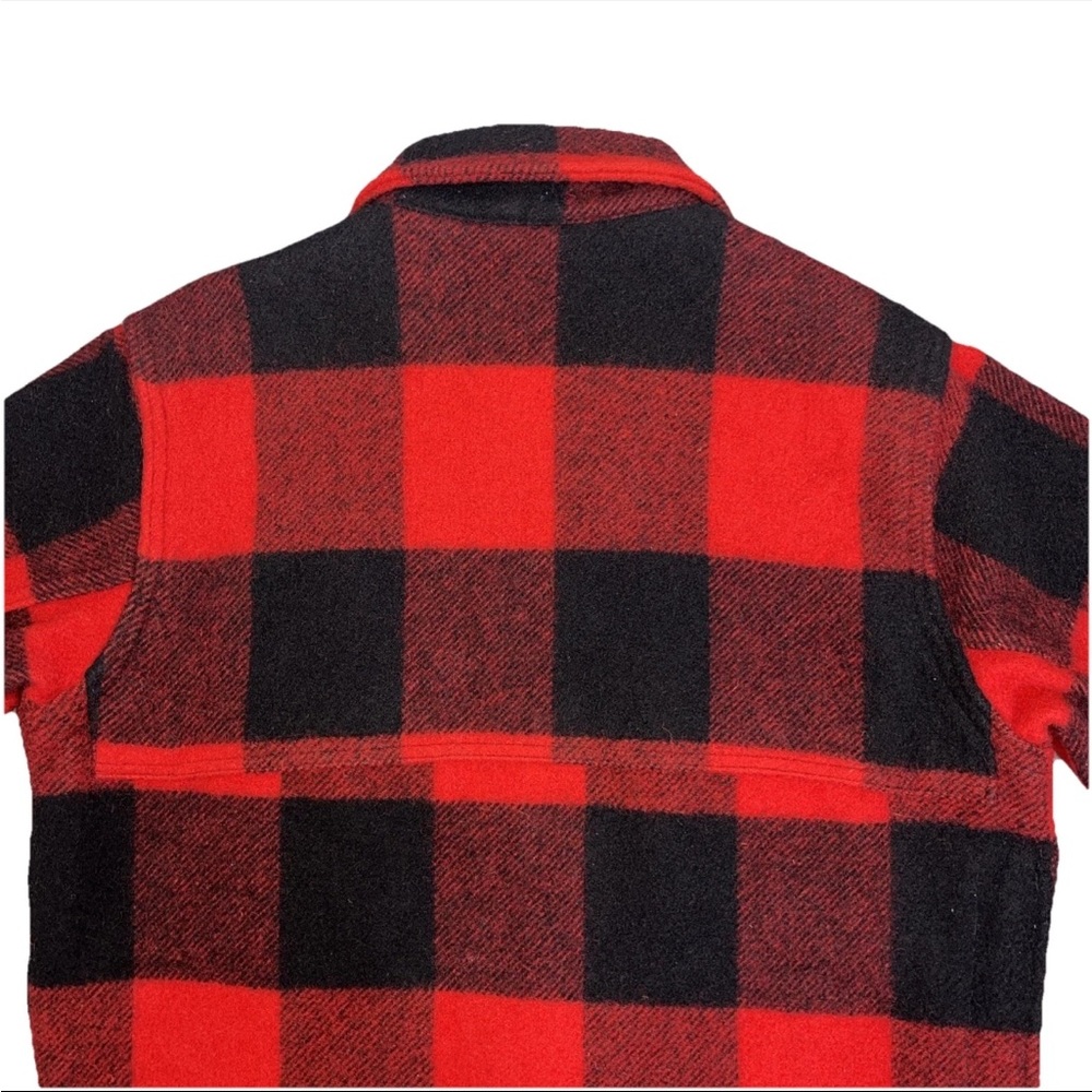 Vintage 60s Woolrich Red Buffalo Plaid Wool Jacket‎ Coat Mackinaw Medium - Picture 10 of 16